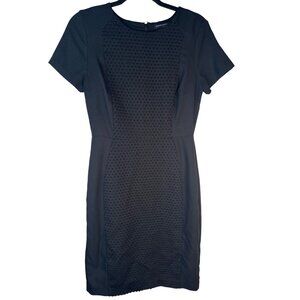 Banana Republic Black Size 4 Textured Panel Sheath Polyester Spandex Blend
